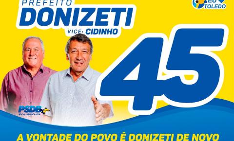 Toledo reelege o prefeito  Donizeti (PSDB) 